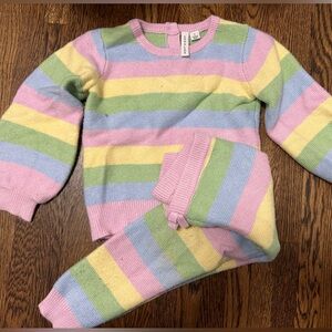 Janie and Jack Pastel Striped Sweater and Pant Set